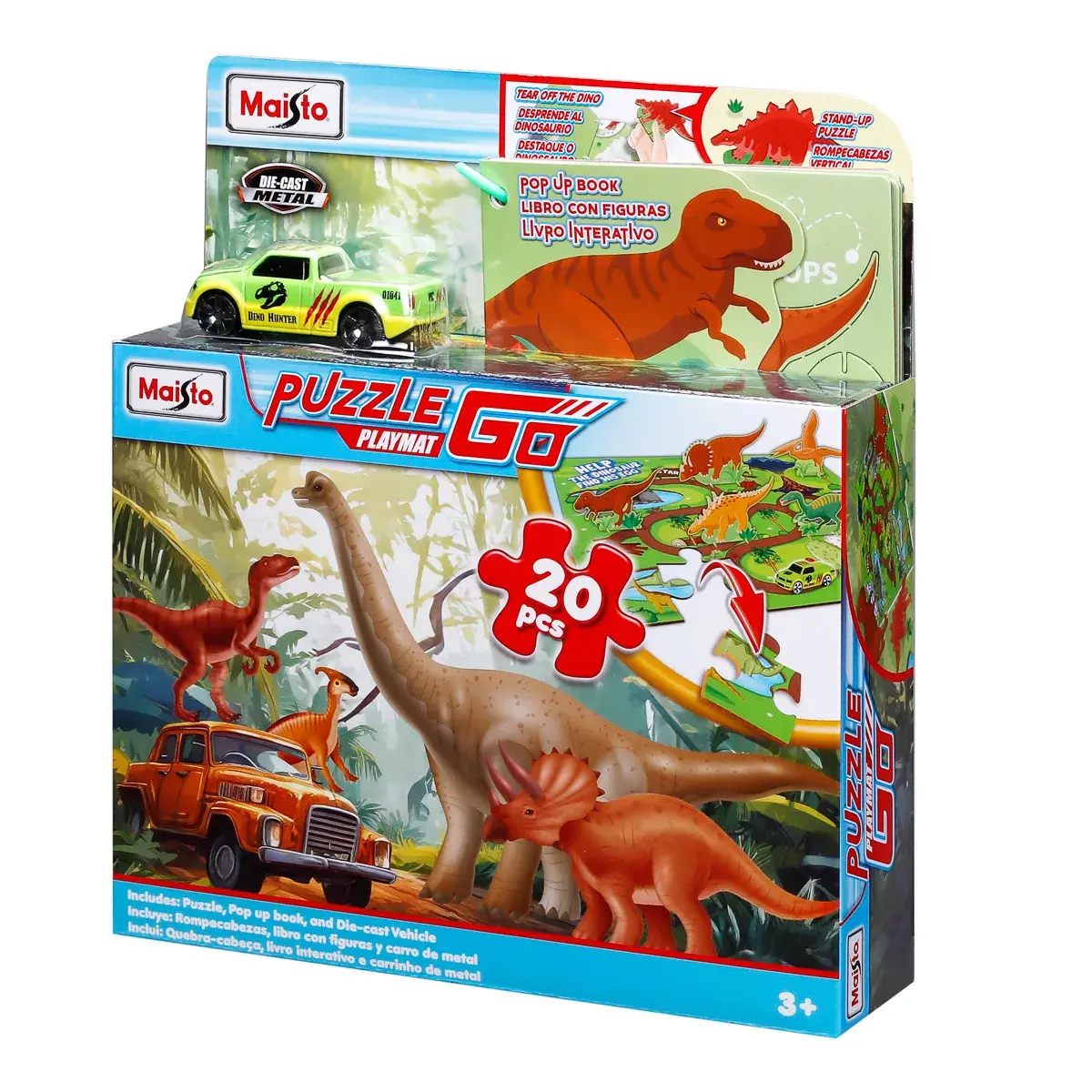 Пазл Maisto Dino Adventure 30 ел. з машинкою та книжкою (12679) — фото 2