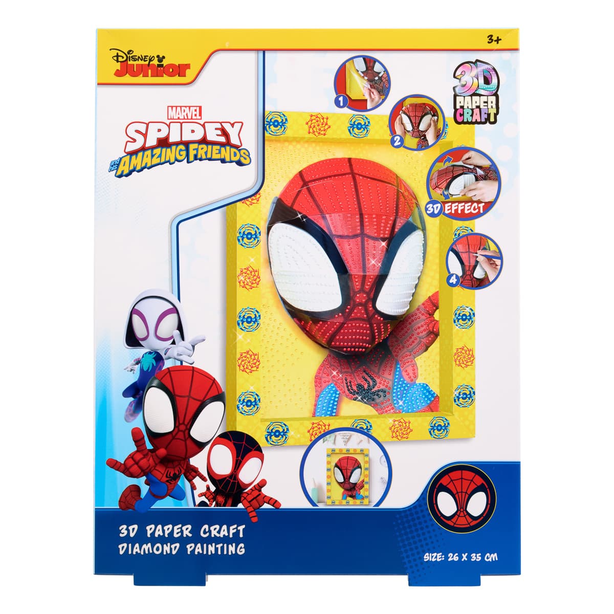 Набір для творчості Disney Алмазна мозаїка Spidey 3D у рамці, SP24333