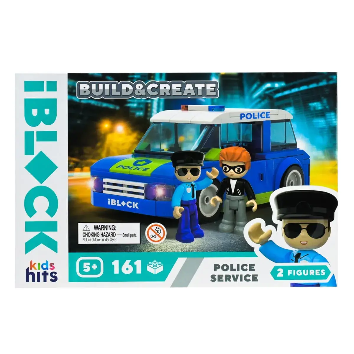 Конструктор Kids Hits IBlock Junior Поліція 161 ел, KH17/001/2