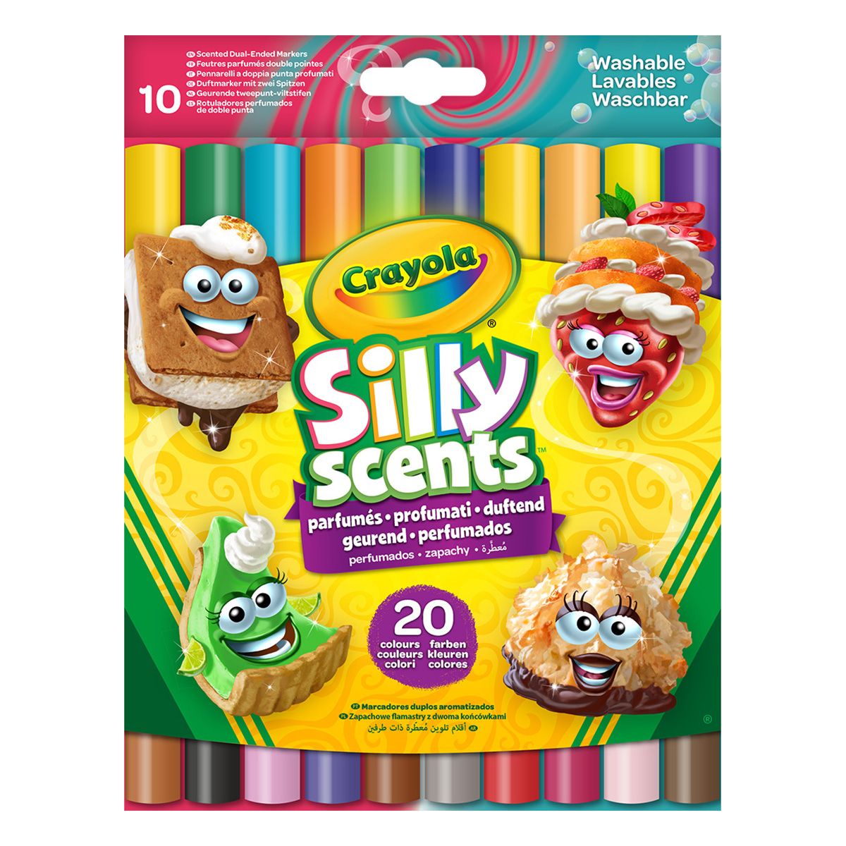 Набір двосторонніх фломастерів Crayola Silly Scents Broard Line 10 шт, 58-8344