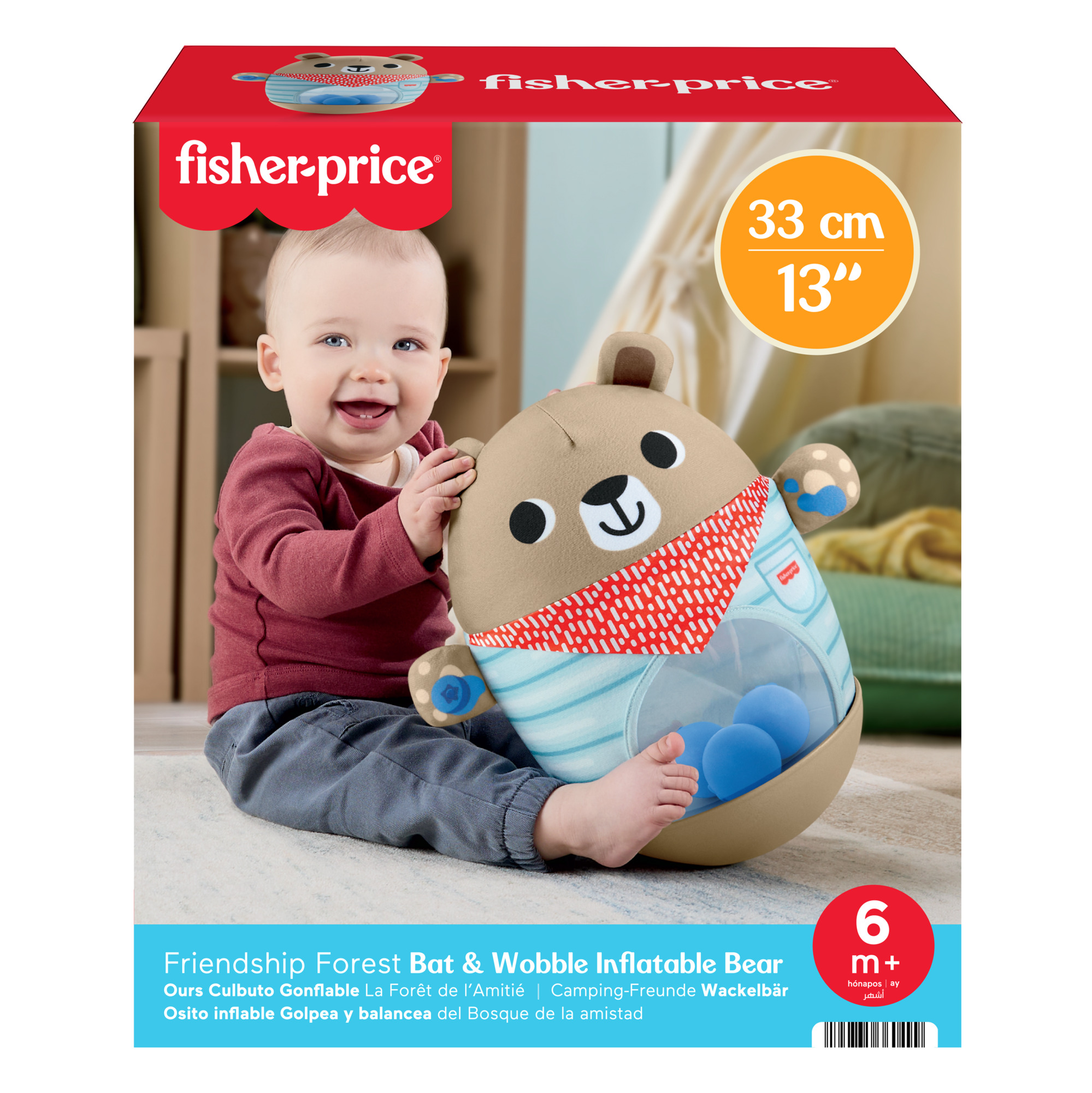 Надувна розвиваюча іграшка Fisher-Price Ведмедик-неваляйко (JLB83) — фото 2