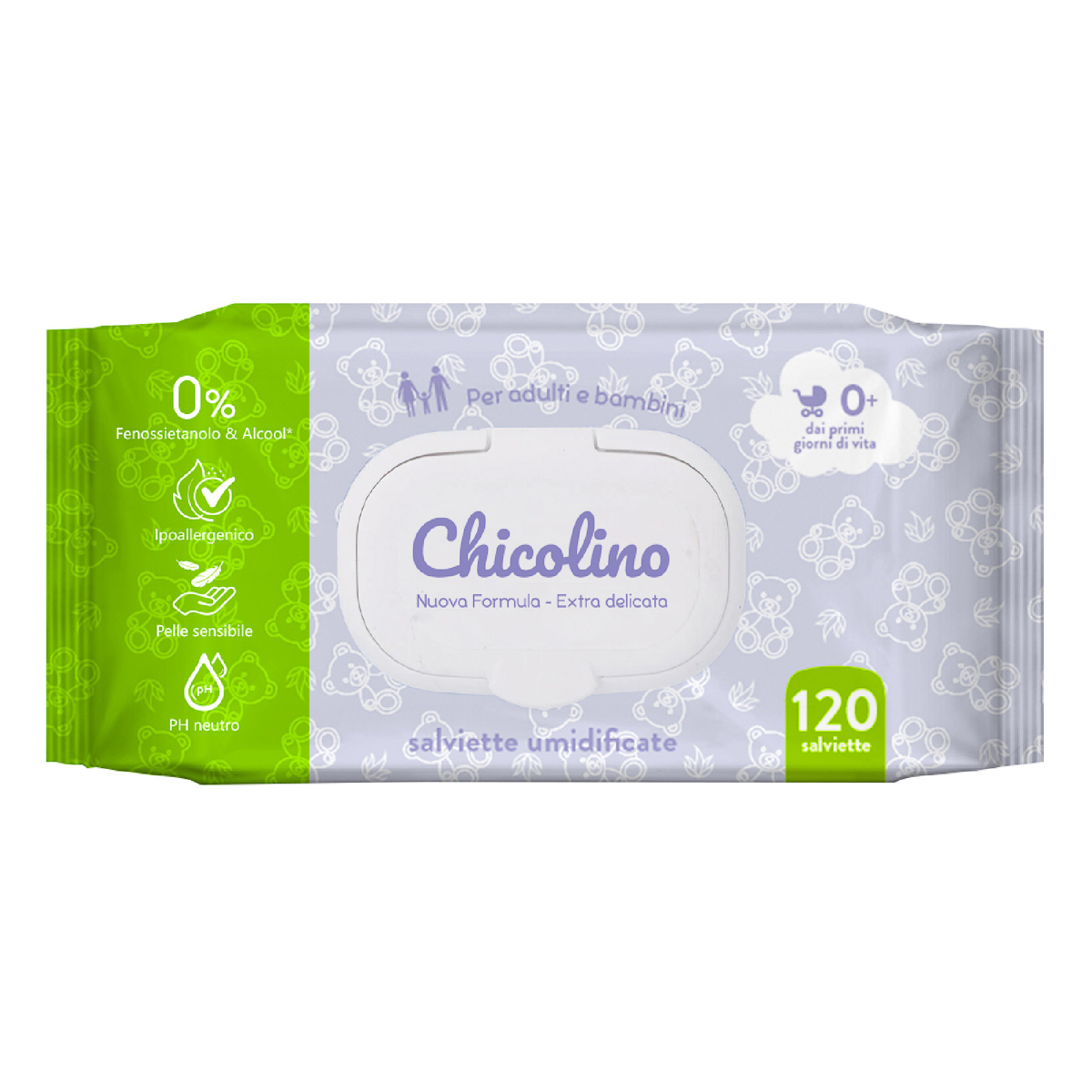 Вологі серветки Chicolino For adults and children 120 шт 98411772