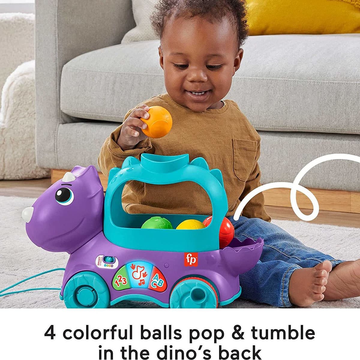 Іграшка-каталка Fisher-Price Веселий трицератопс, HNR53 — фото 5