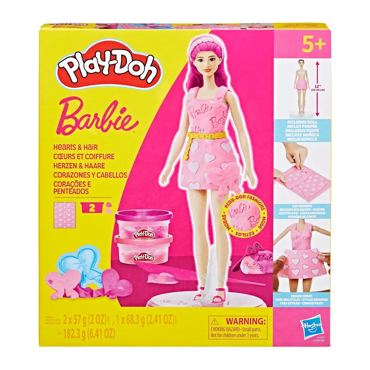 Набір для творчості з масою для ліплення Hasbro PD Barbie Серця та волосся (G1357)