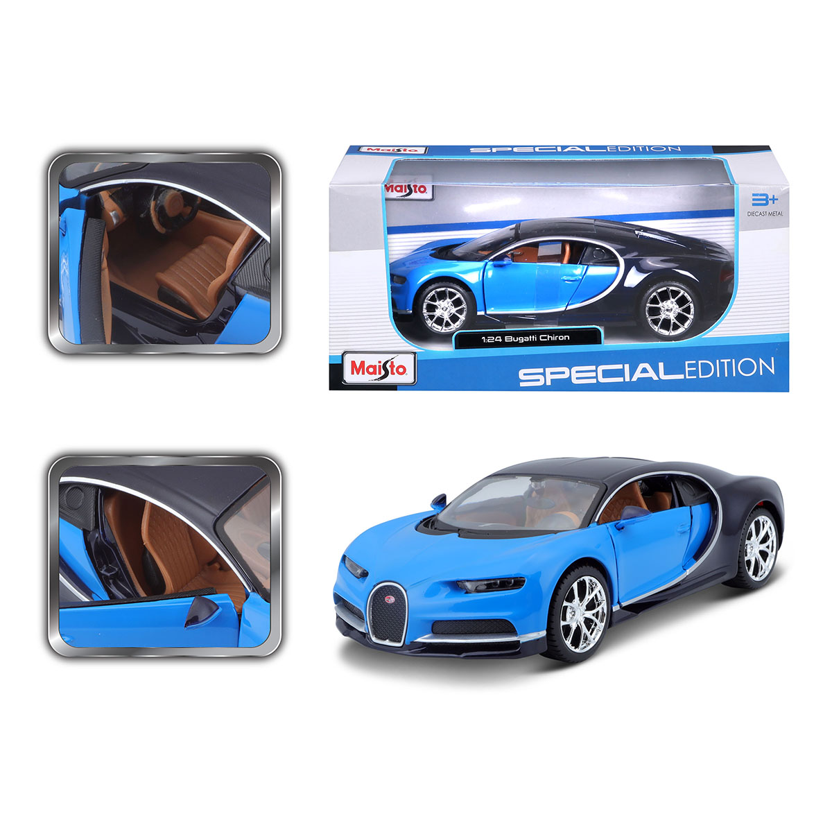 Автомодель Maisto Bugatti Chiron 1:24, 31514METBLUE/BLACK — фото 3