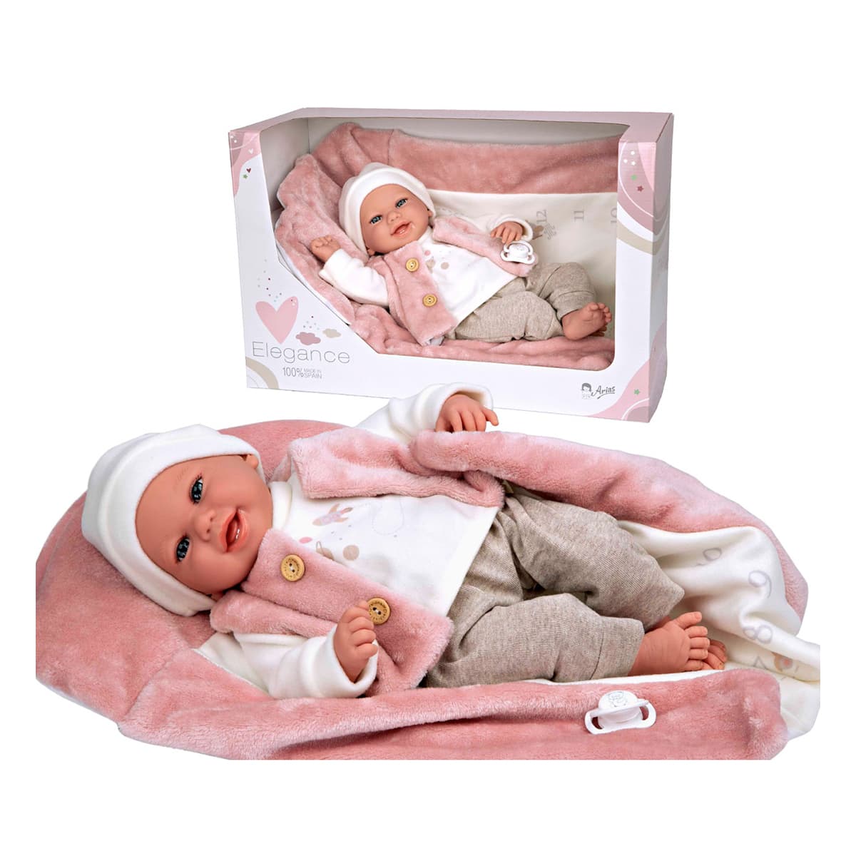 Пупс Arias Elegance Colin rosa 40 см 60809 