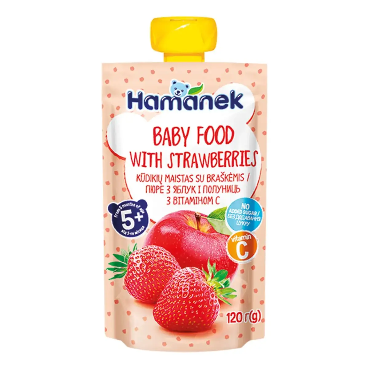 Пюре Hamanek Яблуко Полуниця 120 г