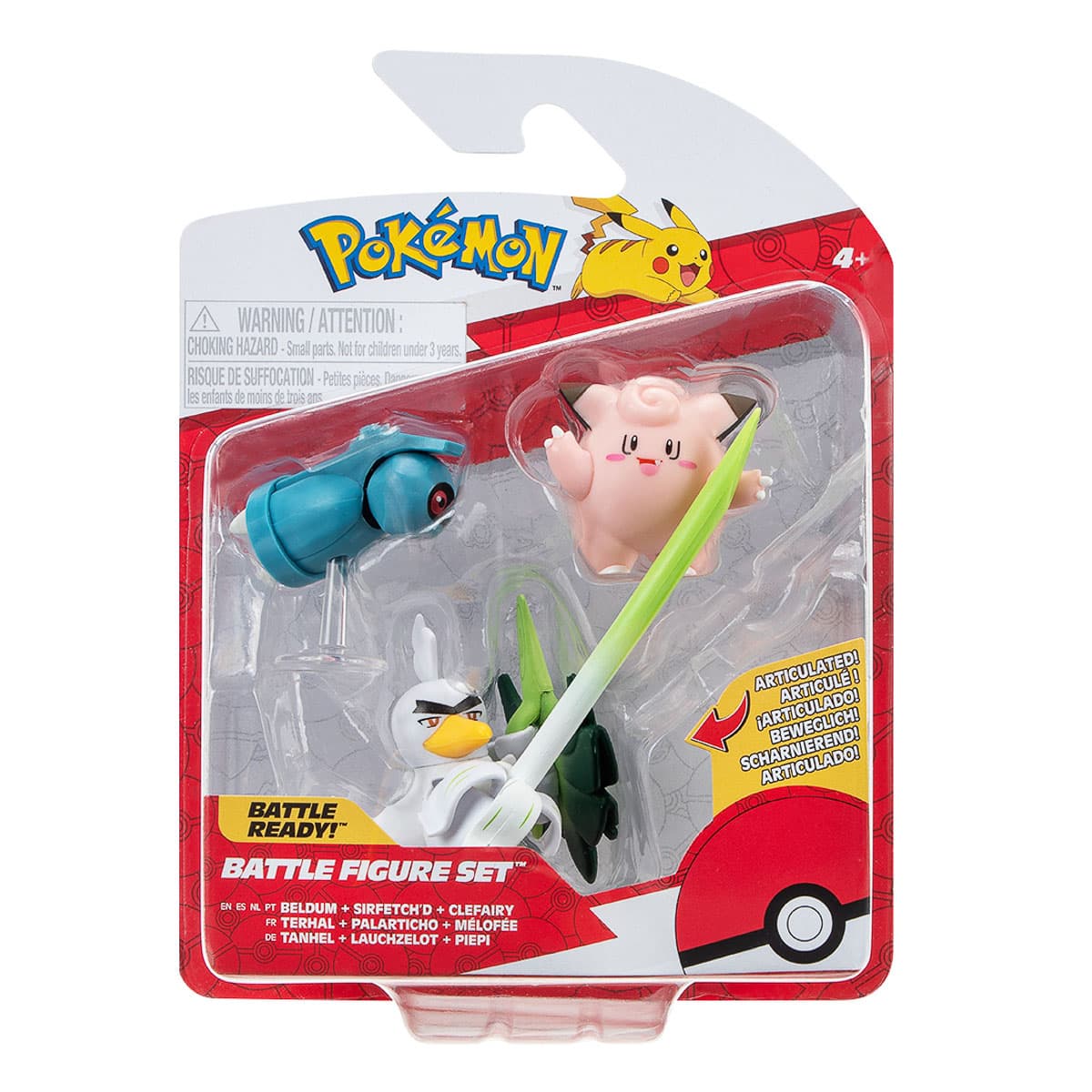 Набір фігурок Pokemon W18 Beldum, Clefairy and Sirfetchd, PKW3057 — фото 2