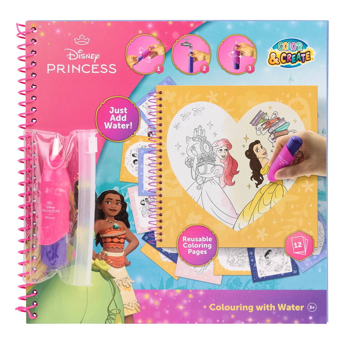 Водна розмальовка Disney Princess 22.5x22.5 см