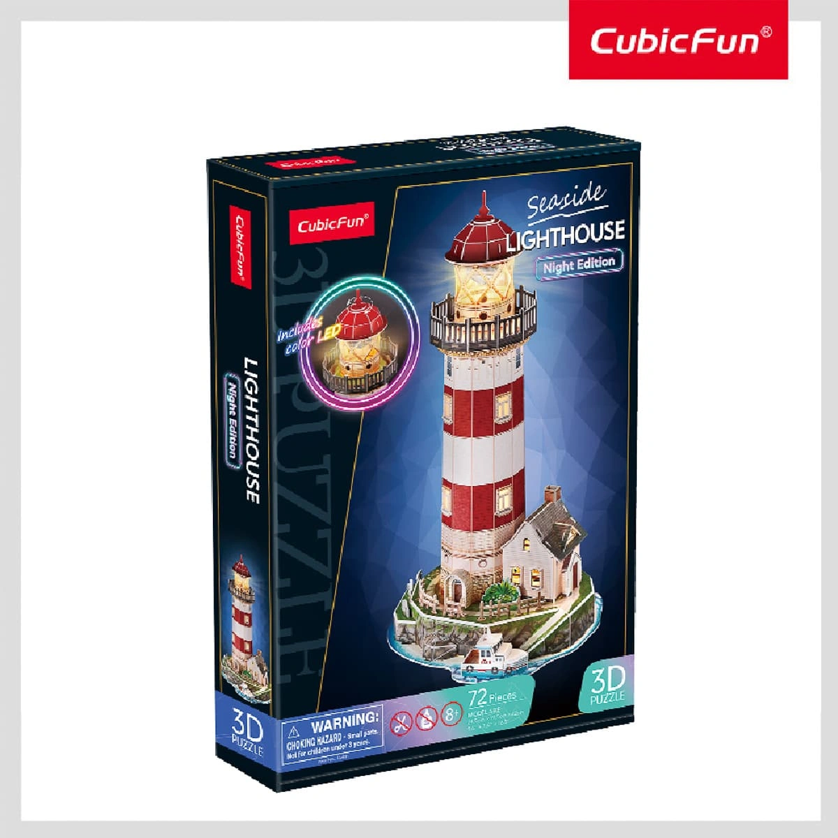 Конструктор-головоломка Cubic Fun 3D Puzzle Night edition Маяк 72 ел, L540H