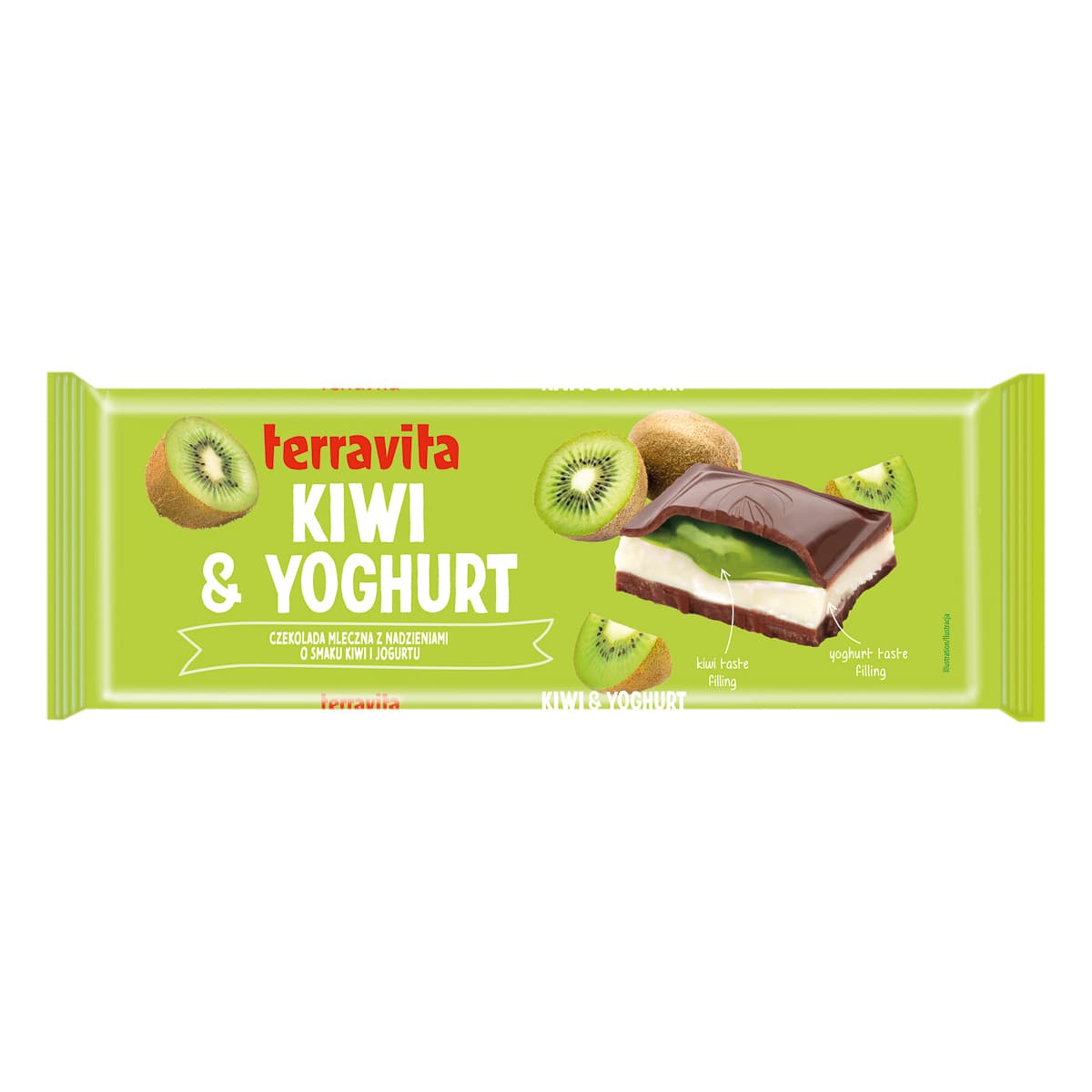 Молочний шоколад Terravita Kiwi Yoghurt 235 г