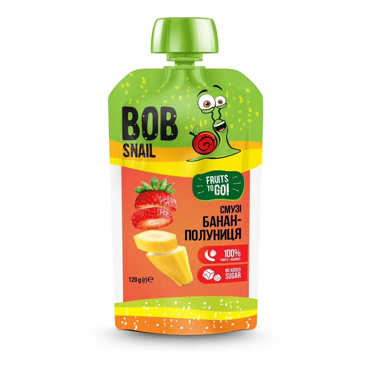 Пюре Bob Snail Смузі Банан Полуниця 120 г
