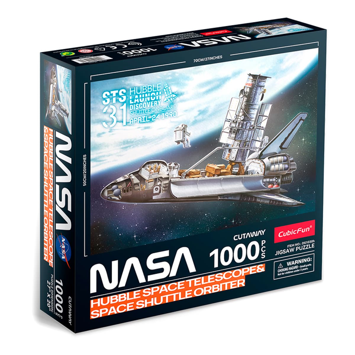 2D пазл CubicFun NASA Космічний телескоп Хаббл 1000 ел, DS1030H