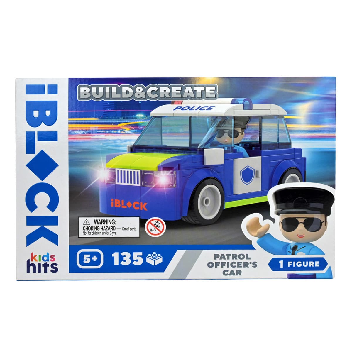 Конструктор Kids Hits IBlock Junior Машина поліції 135 ел, KH41/002/3