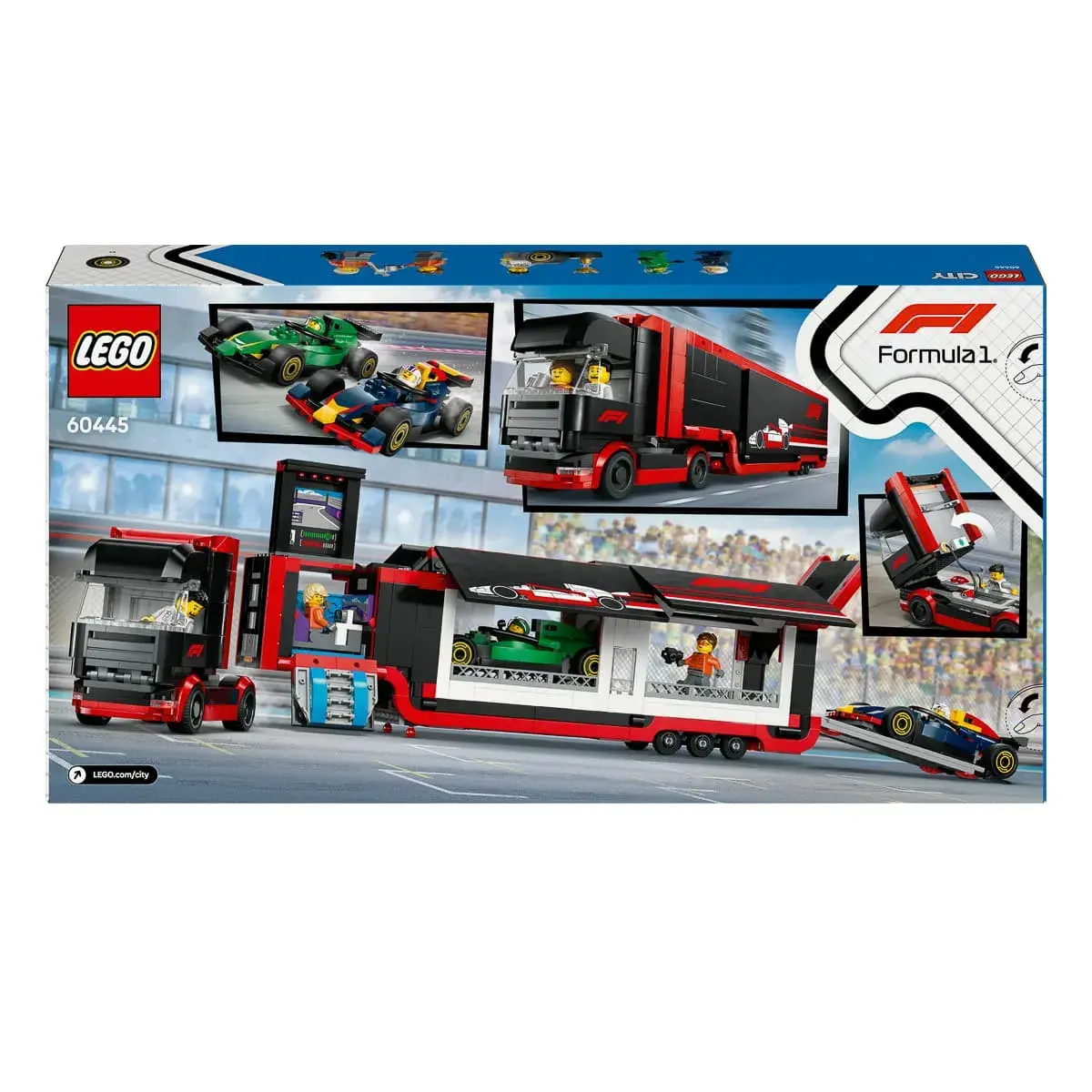 LEGO City Вантажівка F1 з автомобілями RB20 та AMR24 60445 — фото 9