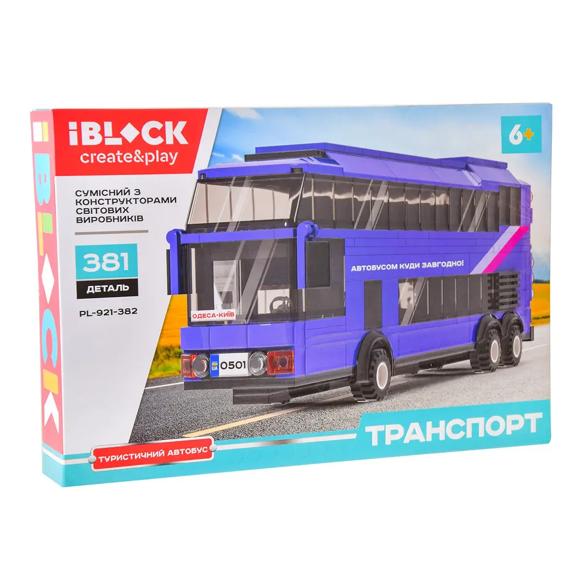 Конструктор Iblock Туристичний автобус 381 ел (PL-921-382)