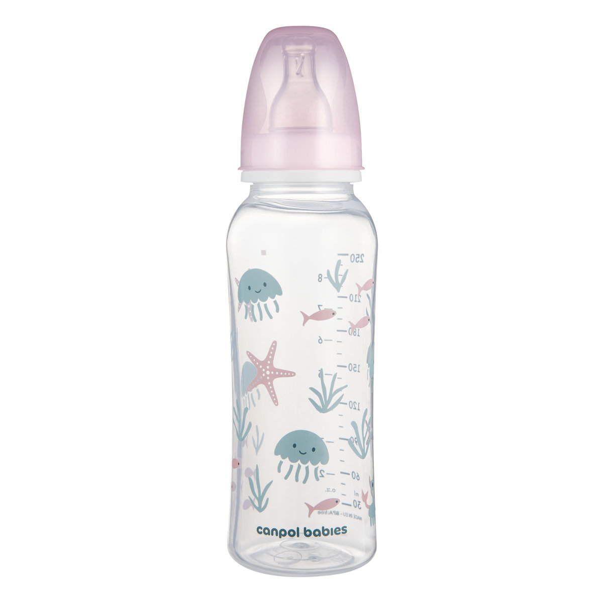 Пляшечка Canpol Babies Love&Sea рожева 250 мл 12+ міс (11/870_pin)