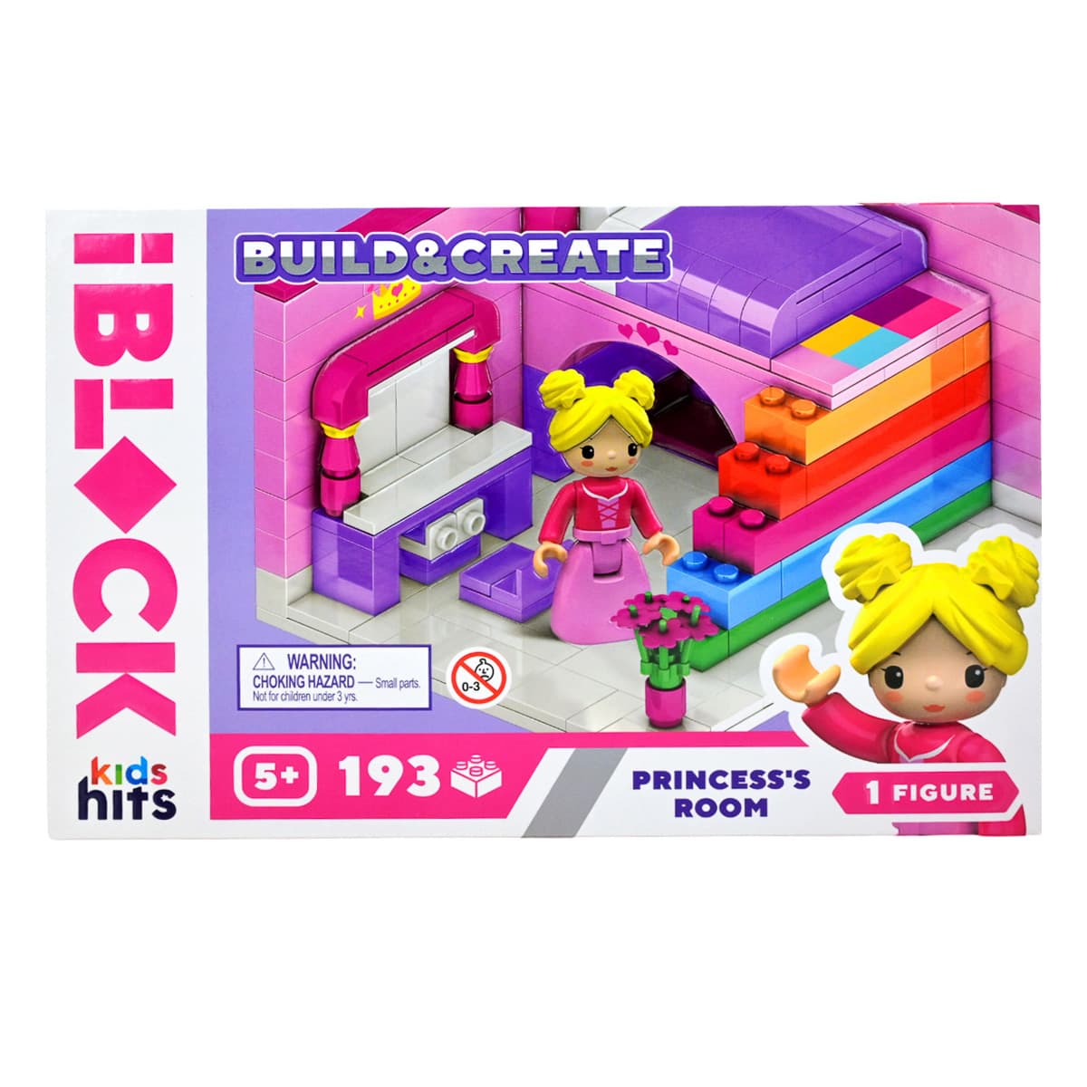 Конструктор Kids Hits IBlock Junior Кімната принцеси 193 ел, KH08/007/1