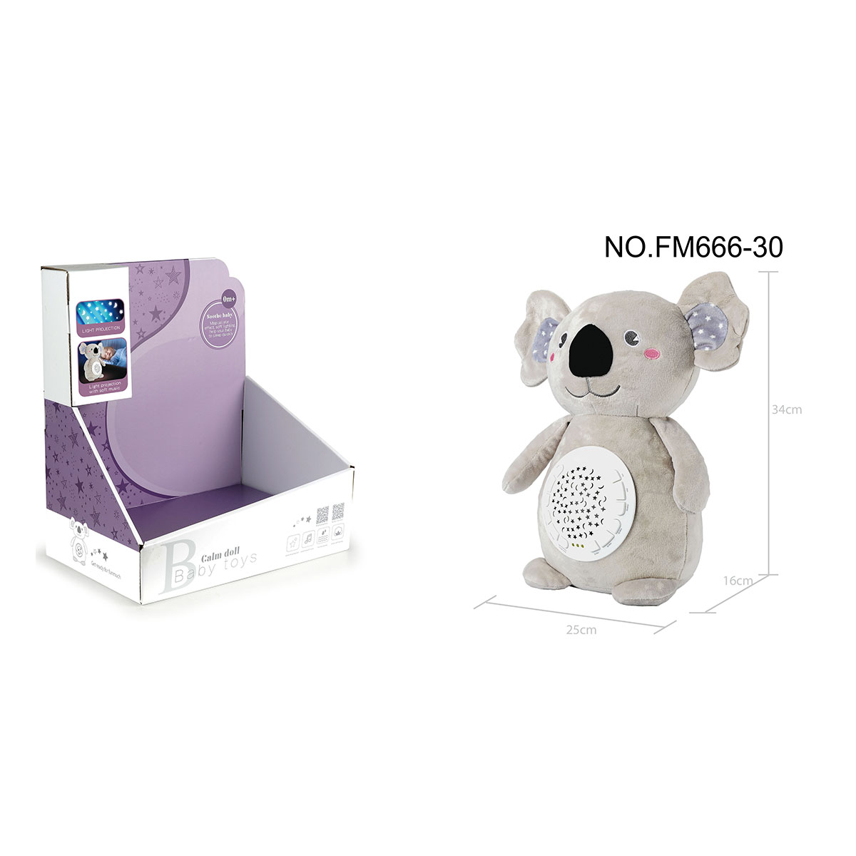 М'яка музична іграшка-проєктор Funmuch Koala, FM666-30 — фото 2