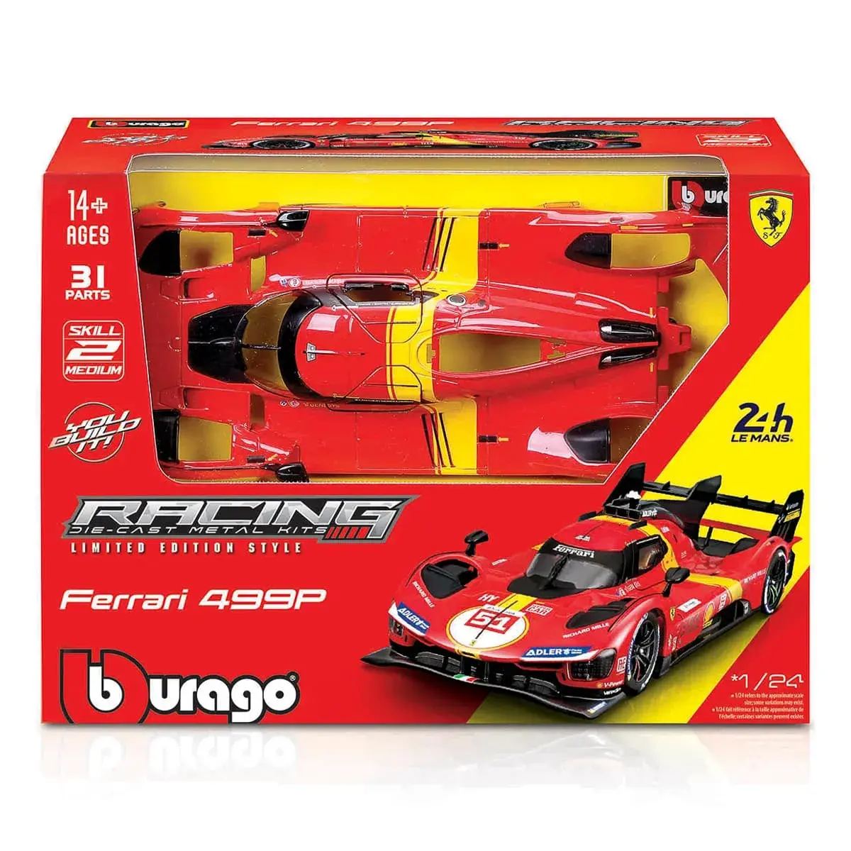 Авто-конструктор Bburago Ferrari 499P LMH 40 ел, 18-26587