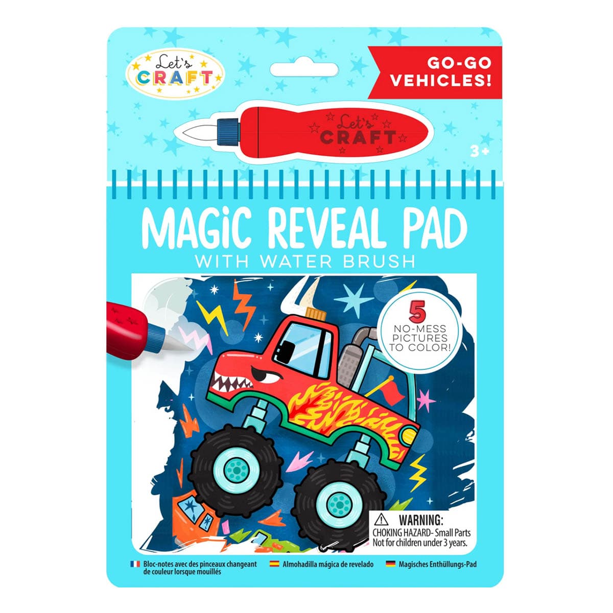 Водна розмальовка Let's Craft Magic reveal pad Go-go Vehicles (англ), MRP012