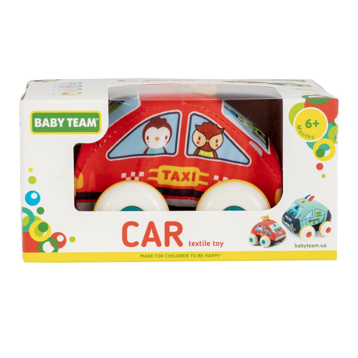 Текстильна інерційна машинка Baby Team Таксі, 8420_2 — фото 3