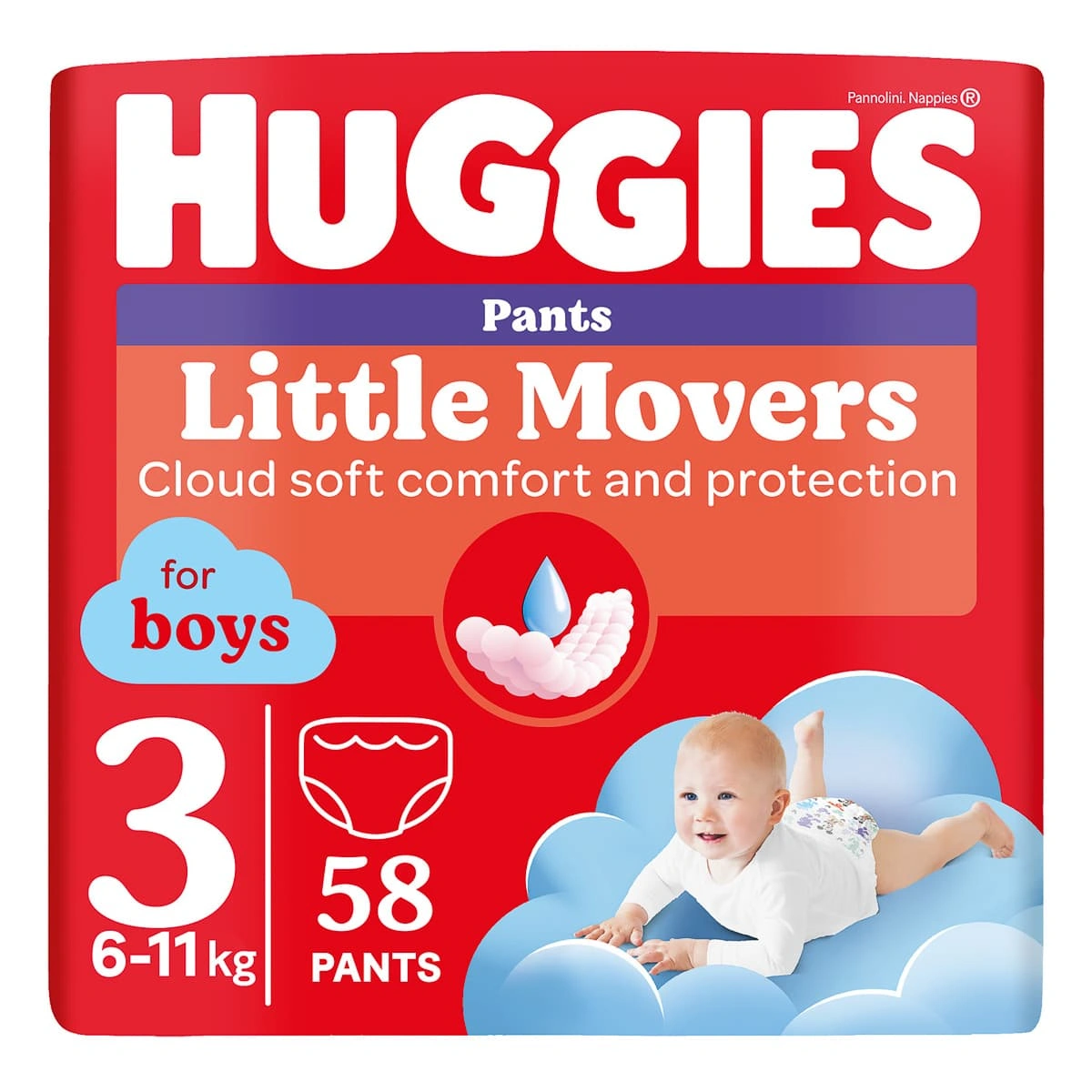 Підгузки-трусики Huggies Pants Little Movers Boys 3 (6-11 кг) 58 шт 2758500