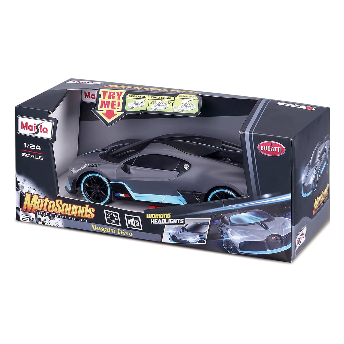 Машинка Maisto Bugatti Divo Shine 1:24, 81730DARKGREY — фото 2