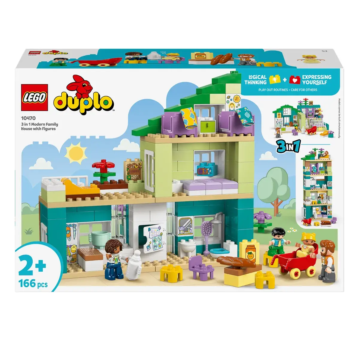 LEGO DUPLO Town 3-в-1 Сучасний родинний будинок із фігурками 10470