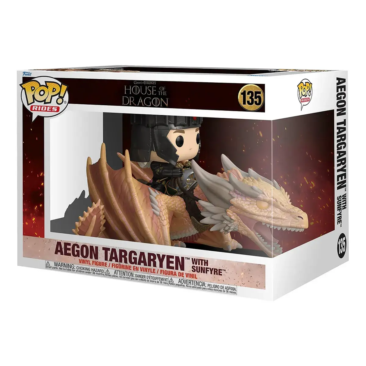 Фігурка Funko POP! Rides Дім Дракона S4 Ейґон Тарґарієн і Сонцежар (83460)