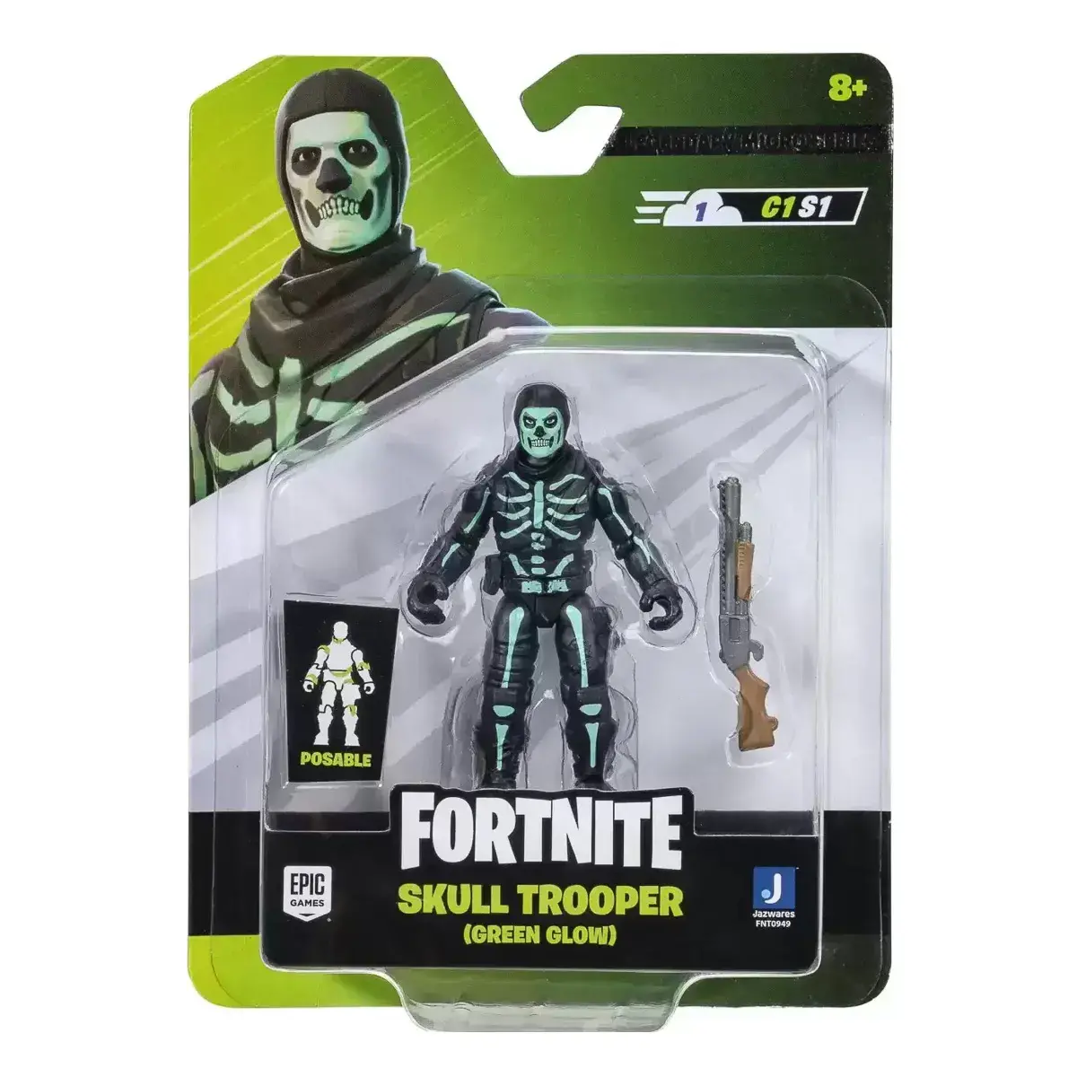 Колекційна фігурка Fortnite Micro Legendary Skull Trooper Green 6 см (FNT0949) — фото 2