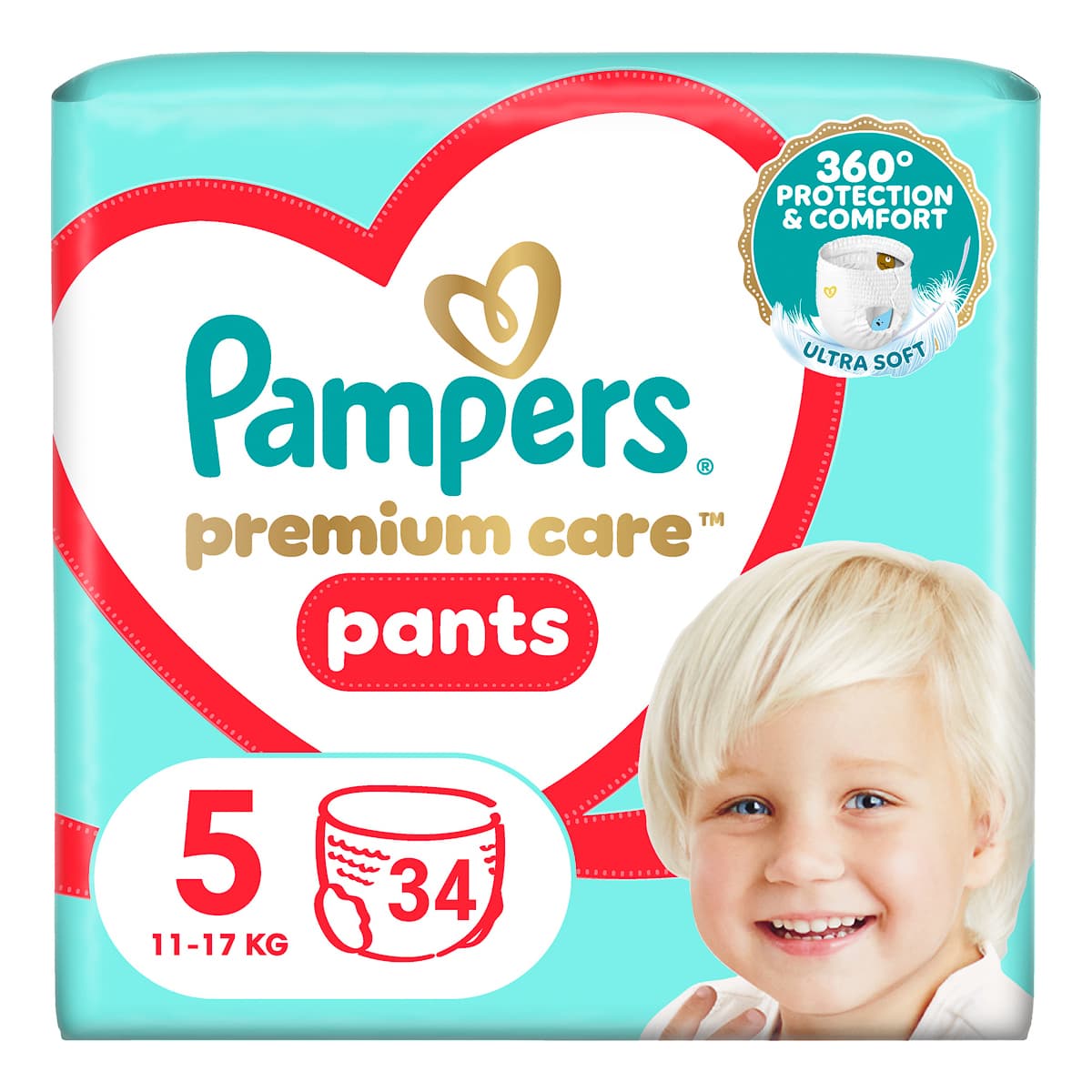 Підгузки-трусики Pampers Premium Care Pants Розмір 5 (11-17 кг) 34 шт 740324