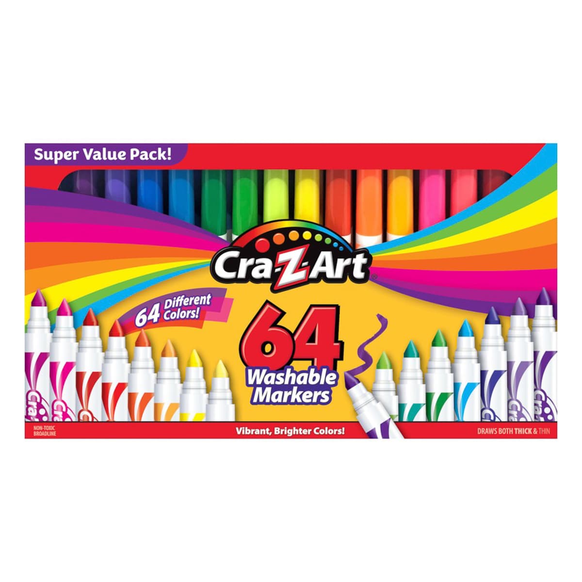 Набір маркерів, що легко змиваються Cra-Z-Art 01342CRA 64 шт, 01342CRA
