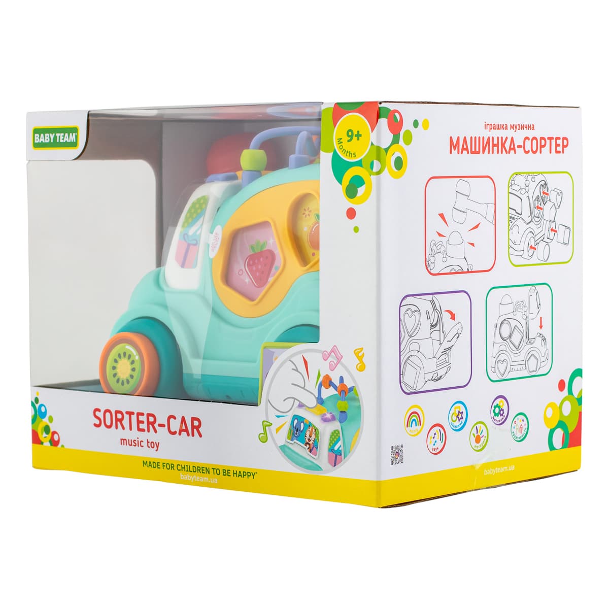Музична іграшка Baby Team Машинка-сортер, 8647 — фото 3