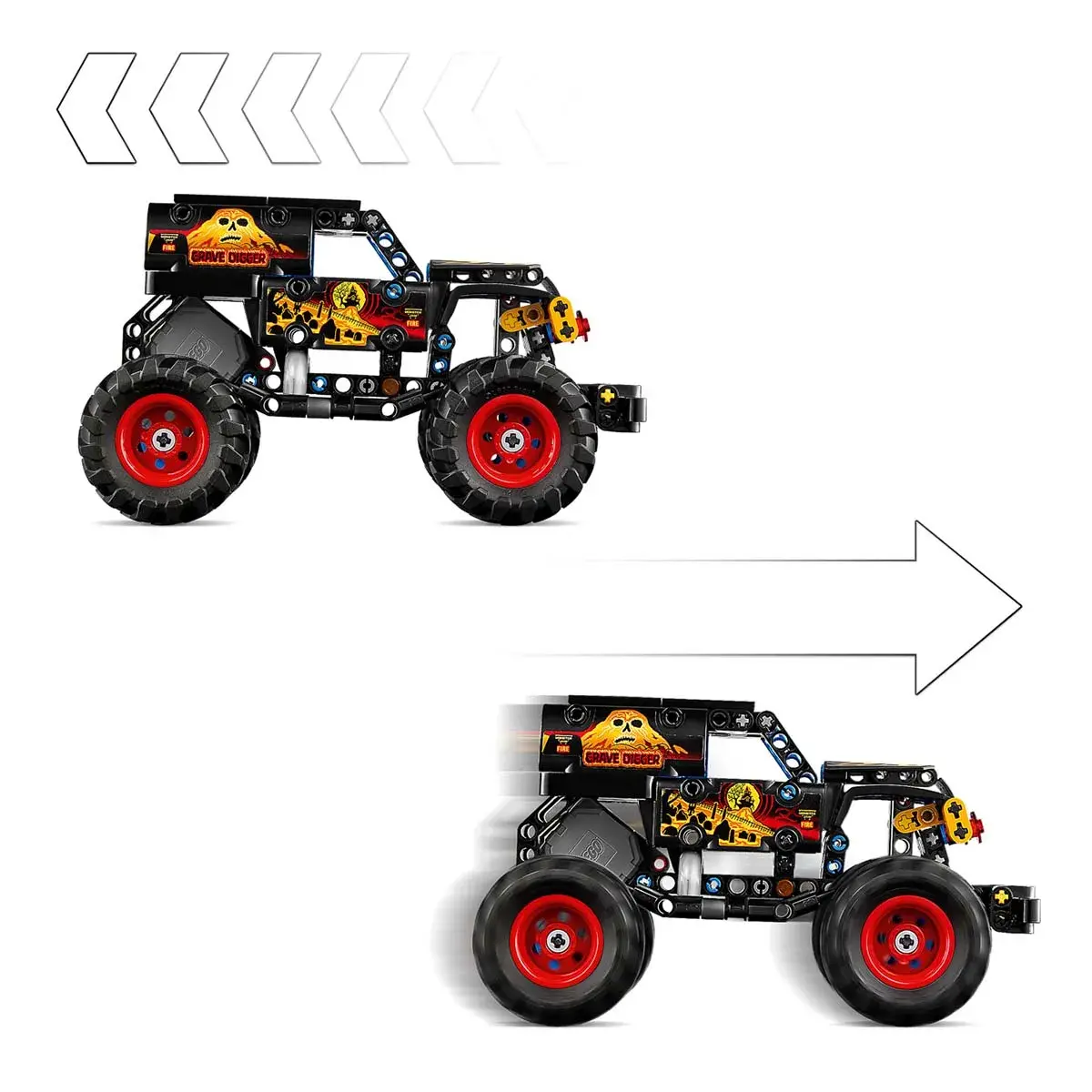LEGO Technic Monster Jam Grave Digger Вогонь і лід 42219 — фото 9