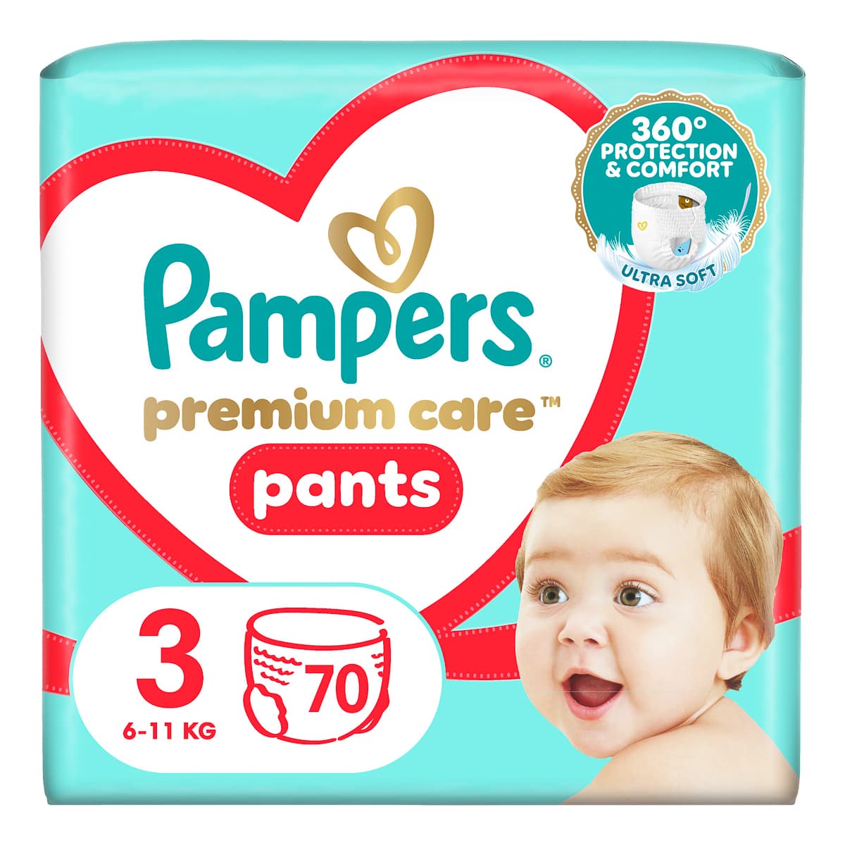 Підгузки-трусики Pampers Premium Care Pants Розмір 3 (6-11 кг) 70 шт 740321