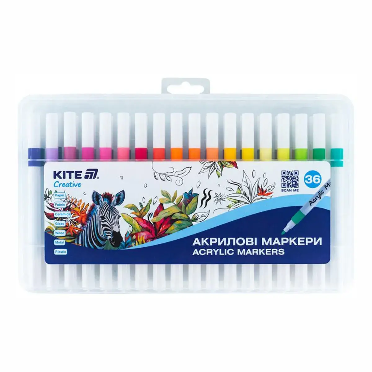 Скетч-маркери акрилові Kite Creative 36 кольорів (K-1158)