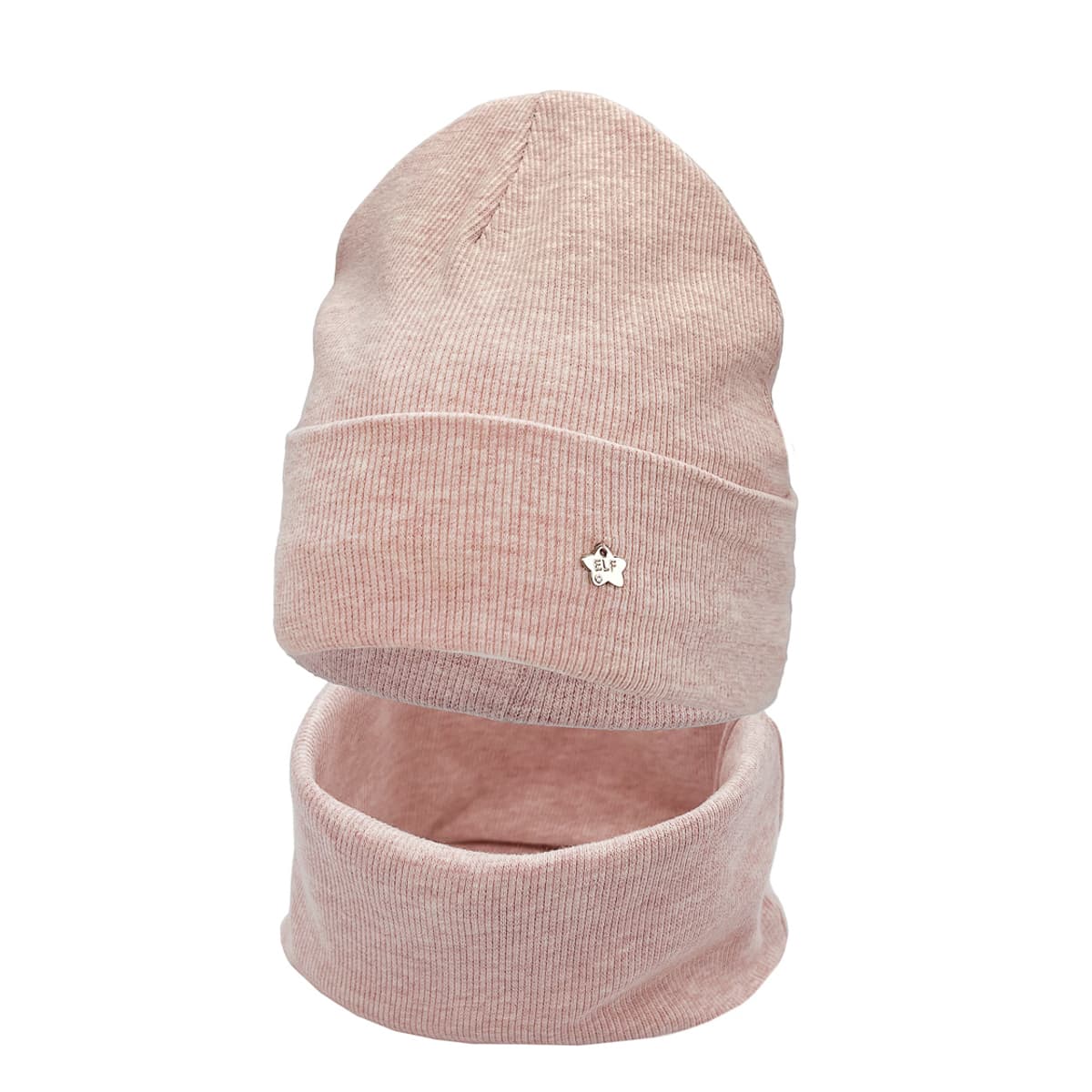 Комплект Elf-kids Шапка Снуд Spring Games beige pink