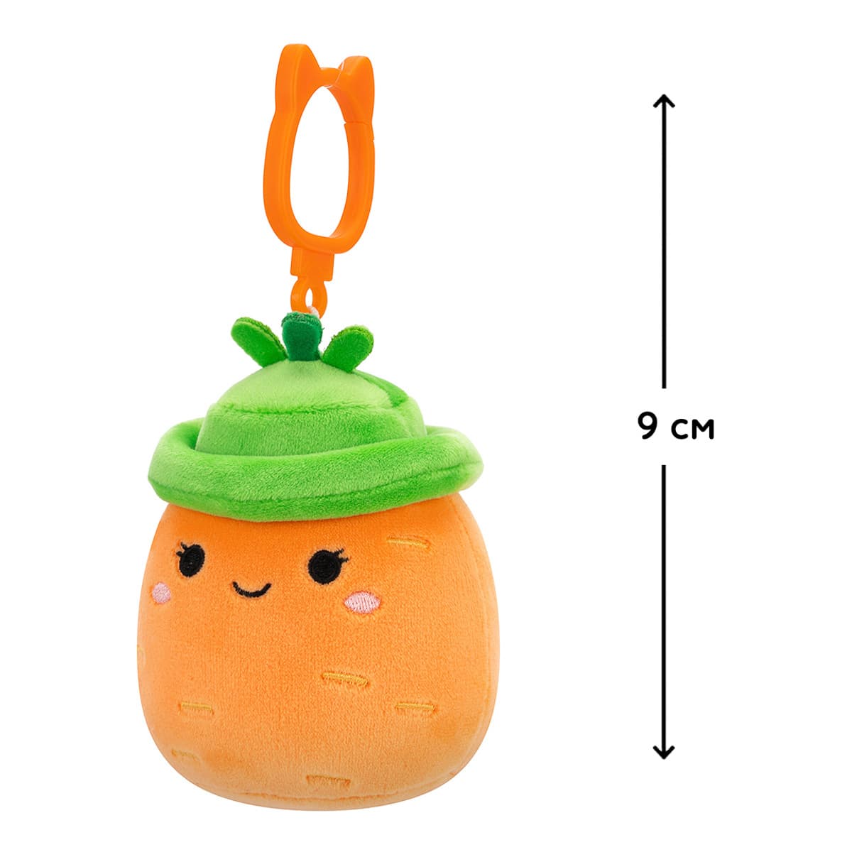 М'яка іграшка на кліпсі Squishmallows Морквинка Кароліна 9 см, SQCP00462 — фото 2