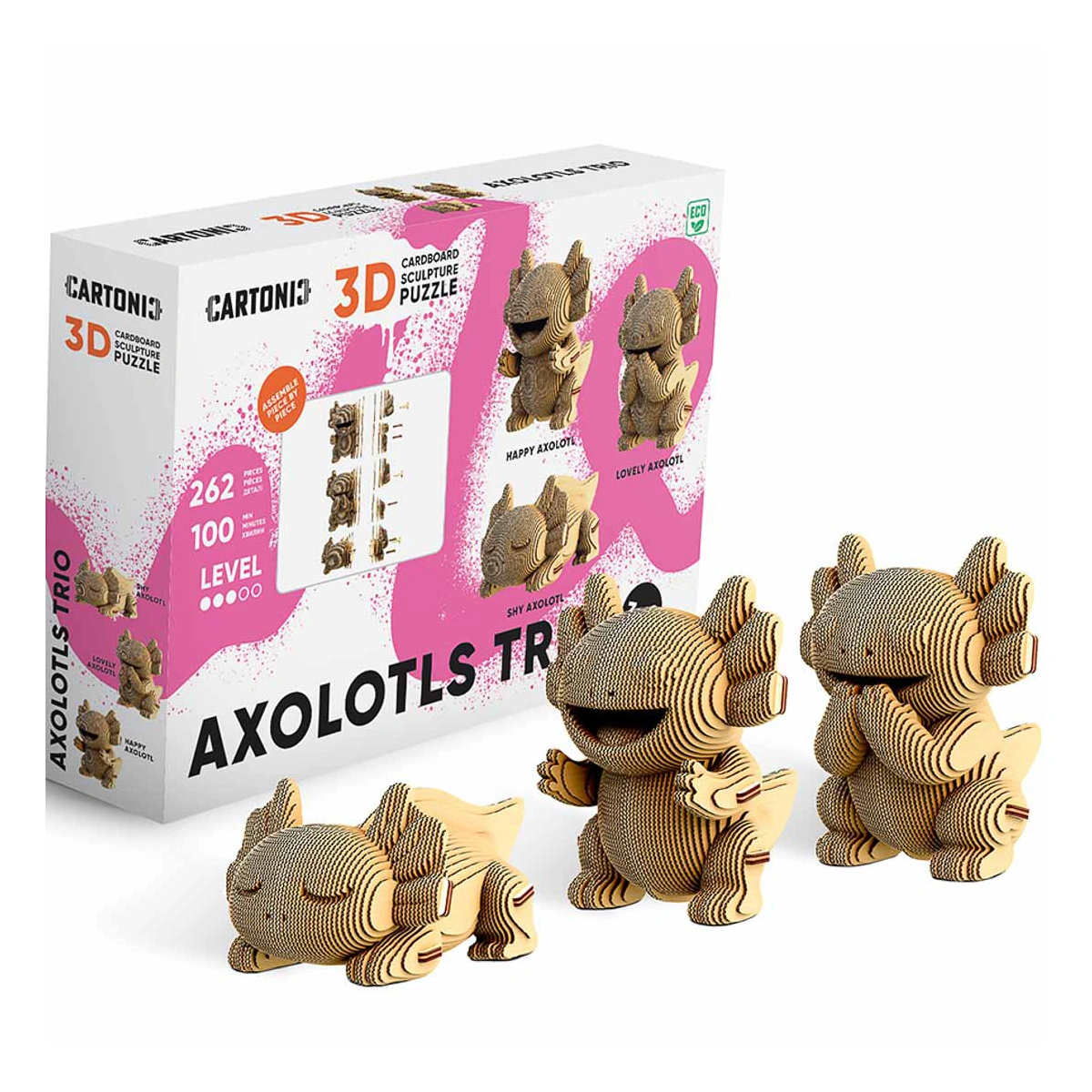 Картонний конструктор Cartonic 3D Puzzle Axolotls Trio