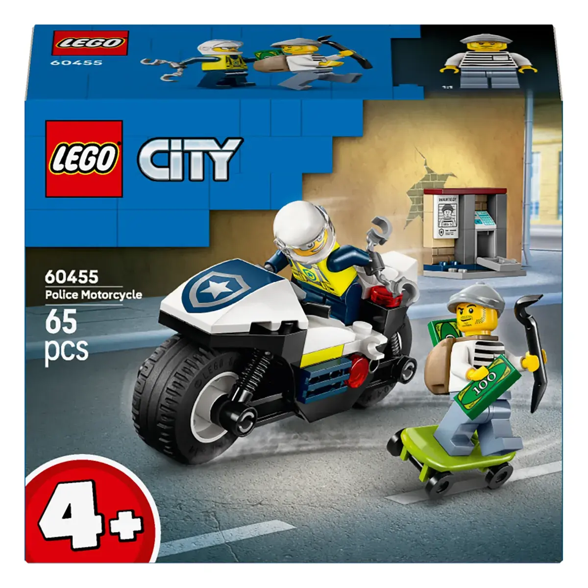 LEGO City Переслідування на поліцейському мотоциклі 60455