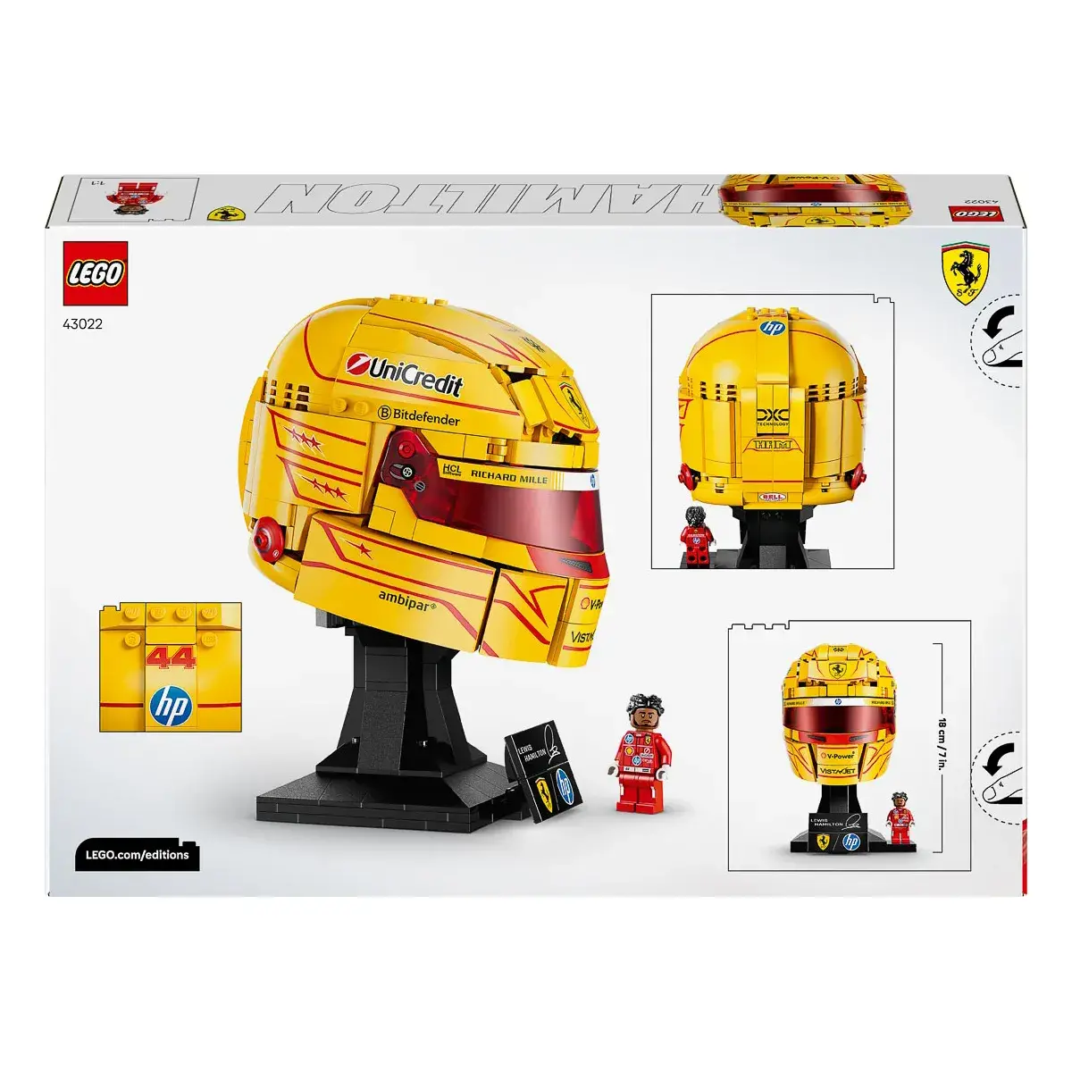 LEGO Editions Formula 1 Шолом Льюїса Гамільтона з команди Scuderia Ferrari HP 43022 — фото 8