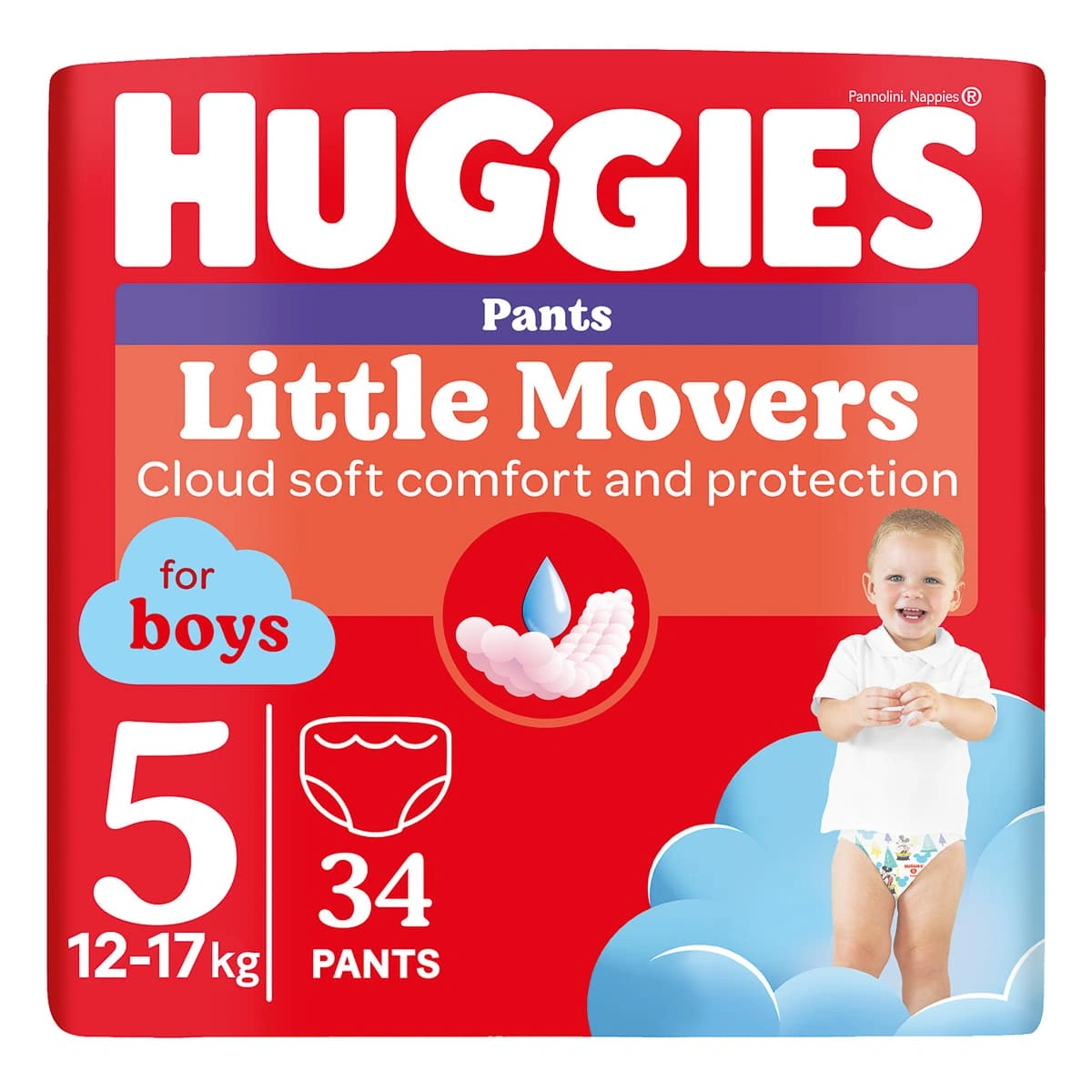 Підгузки-трусики Huggies Pants Little Movers Boys 5 (12-17 кг) 34 шт 2758581