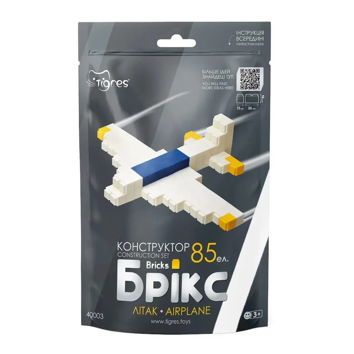 Конструктор Tigres Брікс Літак 85 ел, 40003