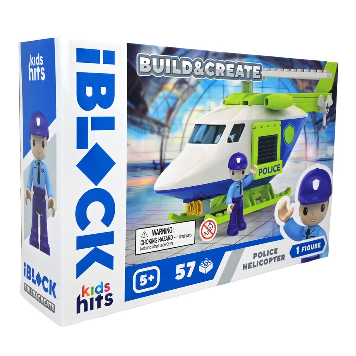 Конструктор Kids Hits IBlock Junior Поліцейський вертоліт 57 ел, KH41/002/1 — фото 3