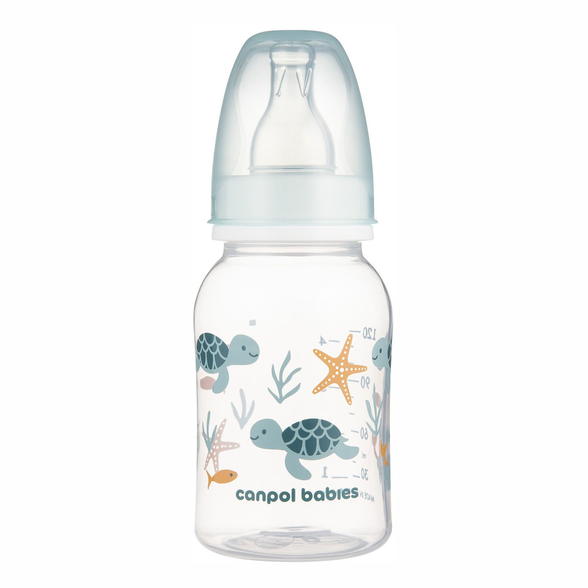 Пляшечка Canpol Babies Love&Sea блакитна 120 мл 0+ міс (11/860_blu)