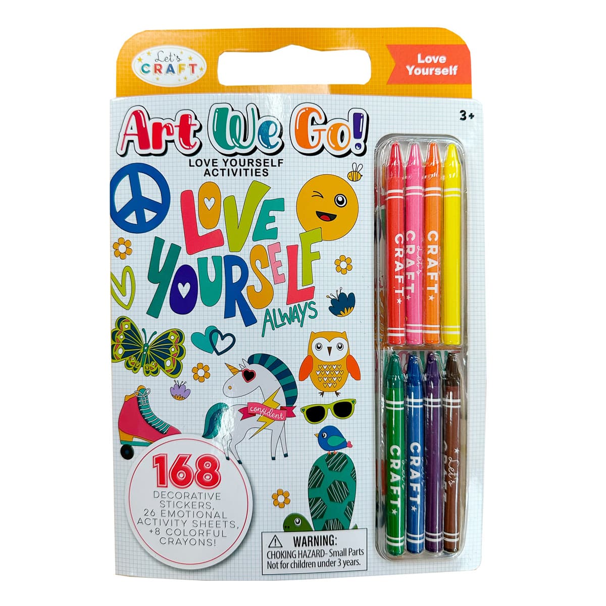 Розмальовка з наклейками та восковою крейдою Let's Craft Love Yourself, AEG004