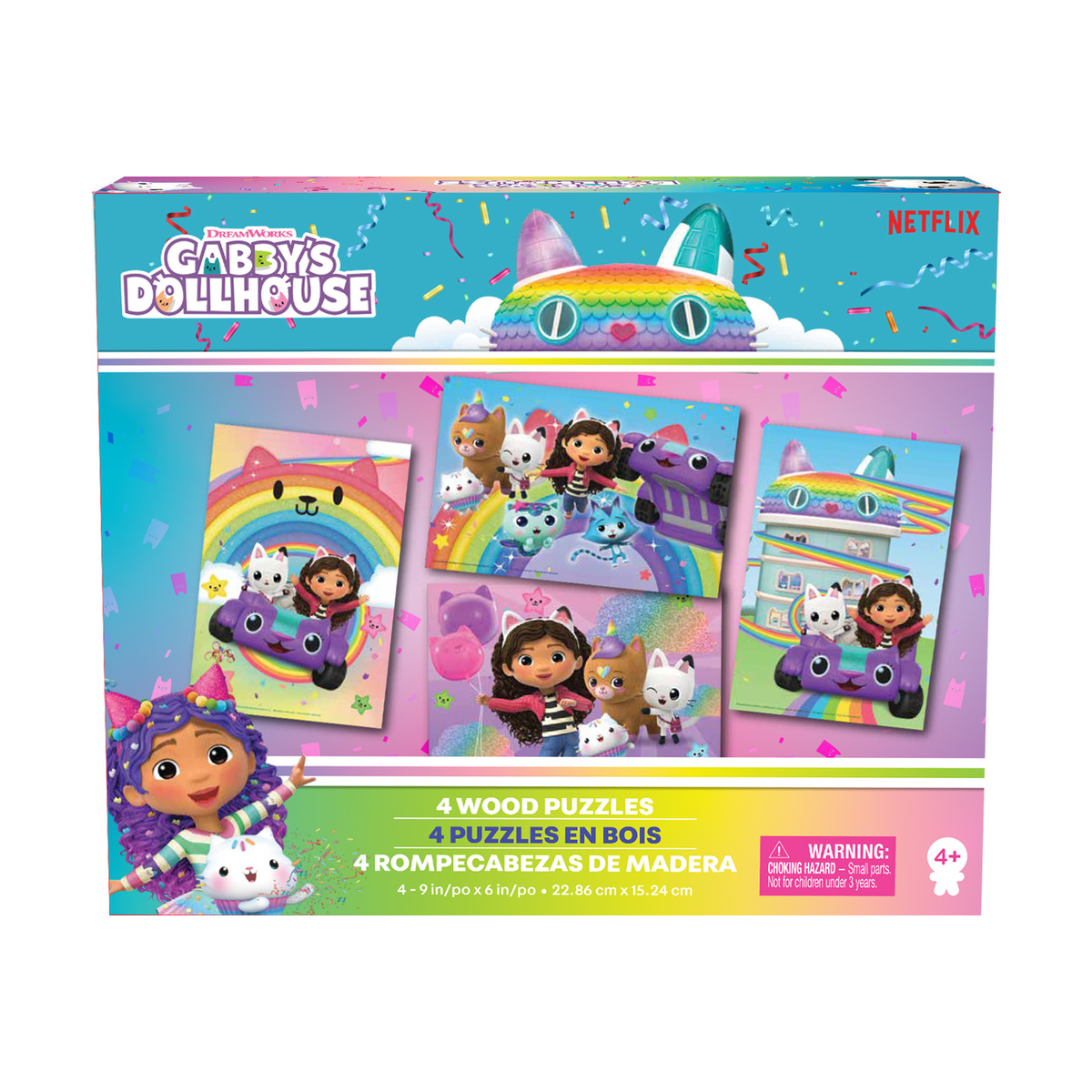 Пазл дерев’яний 4 в 1 DreamWorks Ляльковий будиночок Габбі (SM49248/6067990)