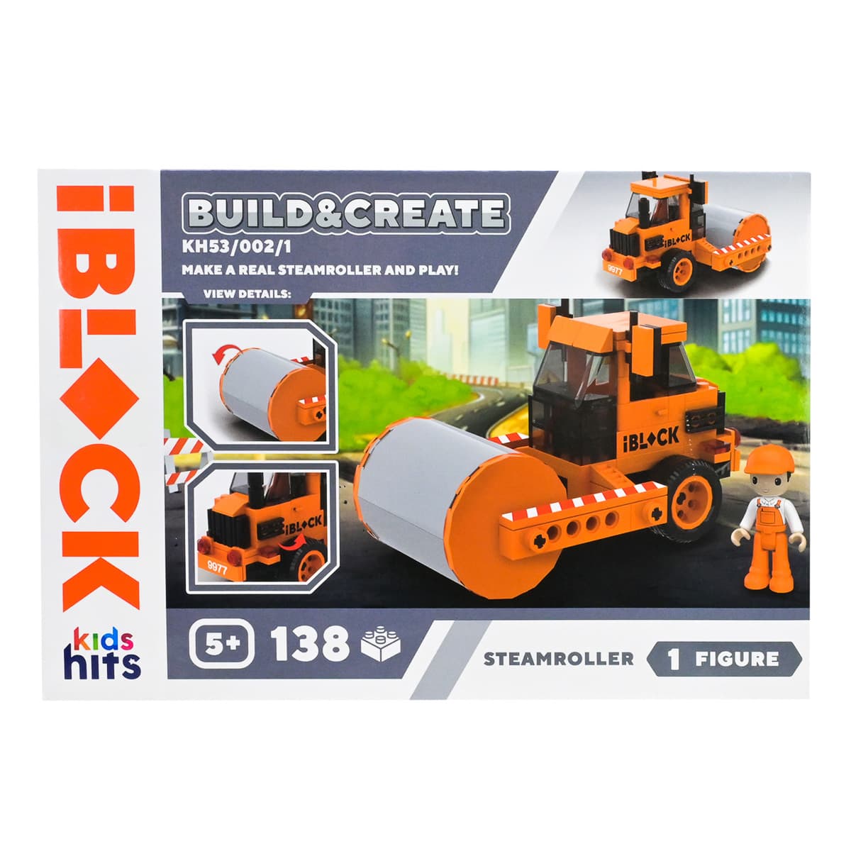 Конструктор Kids Hits IBlock Junior Дорожній коток 138 ел, KH53/002/1 — фото 2
