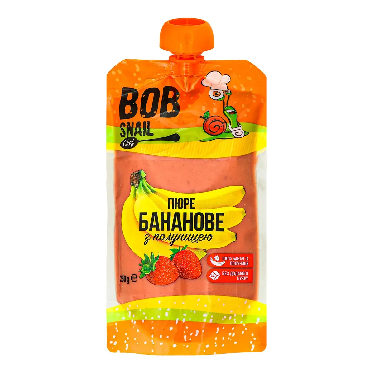 Пюре Bob Snail Банан Полуниця 250 г